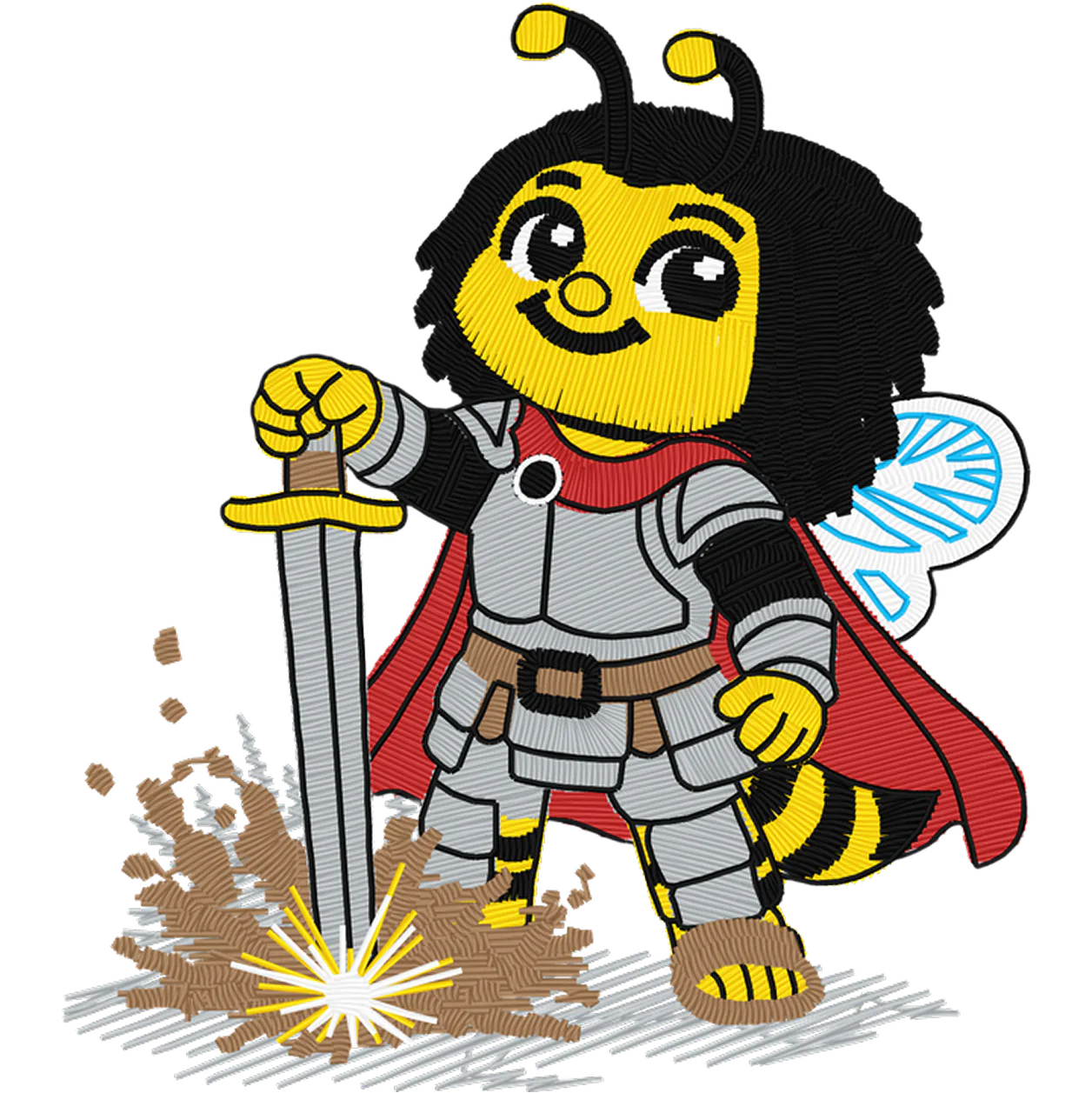 Nectar as a knight in the Bee Great design.